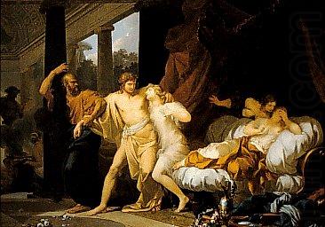 Baron Jean-Baptiste Regnault Regnault Socrates Tears Alcibiades from the Embrace of Sensual Pleasure china oil painting image